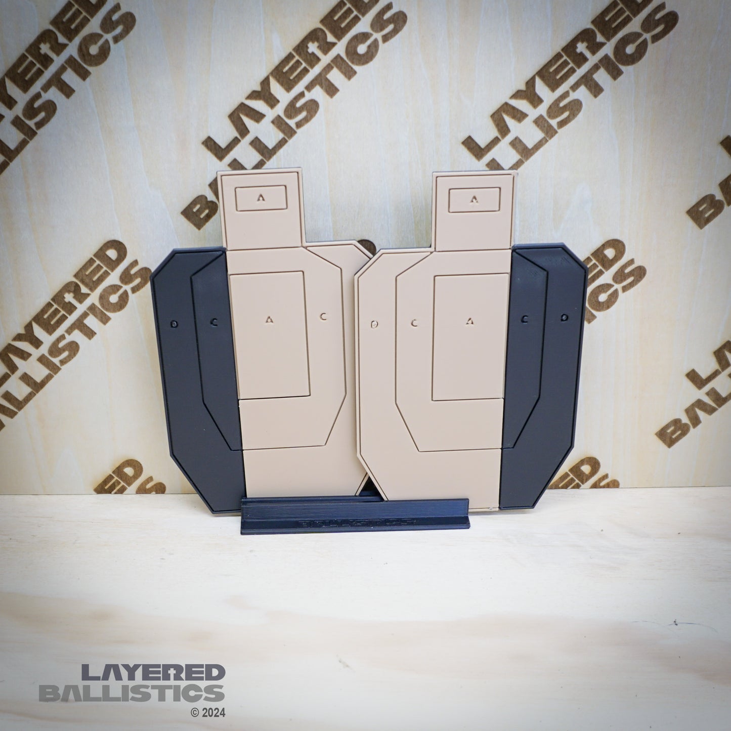 USPSA / IPSC 1/5th scale Dry Fire Targets - Tan Letters