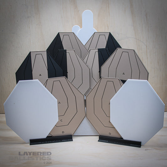 Tombstone USPSA / IPSC 1/5th scale Dry Fire Targets - Black Letters
