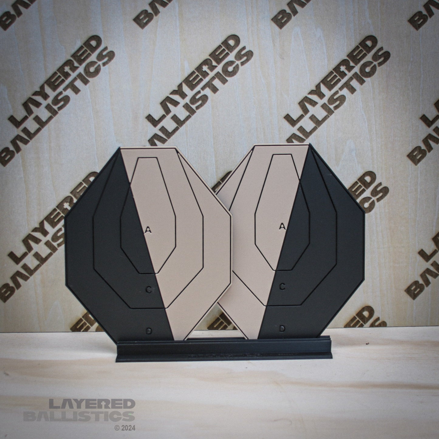 Tombstone USPSA / IPSC 1/5th scale Dry Fire Targets - Tan Letters