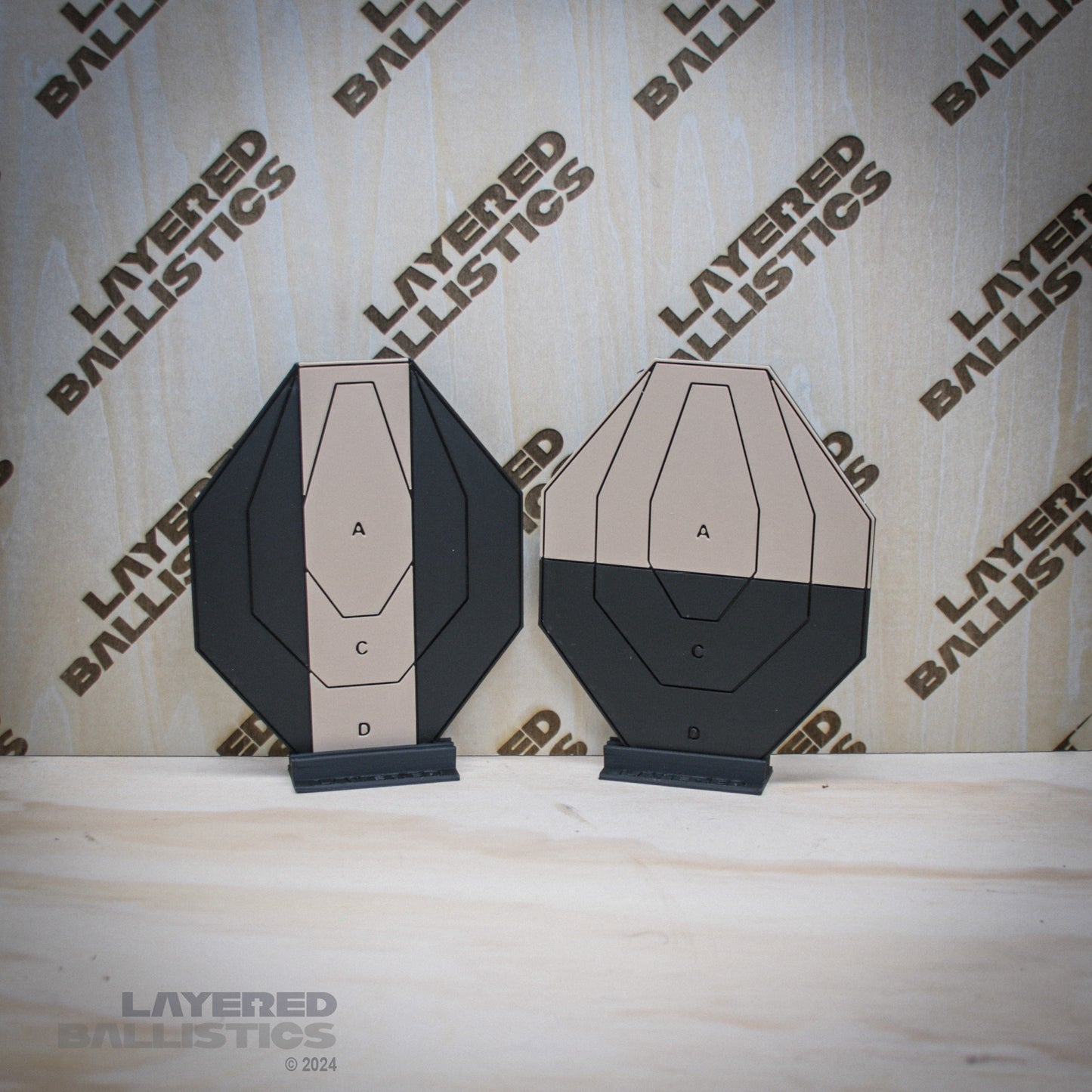 Tombstone USPSA / IPSC 1/5th scale Dry Fire Targets - Tan Letters