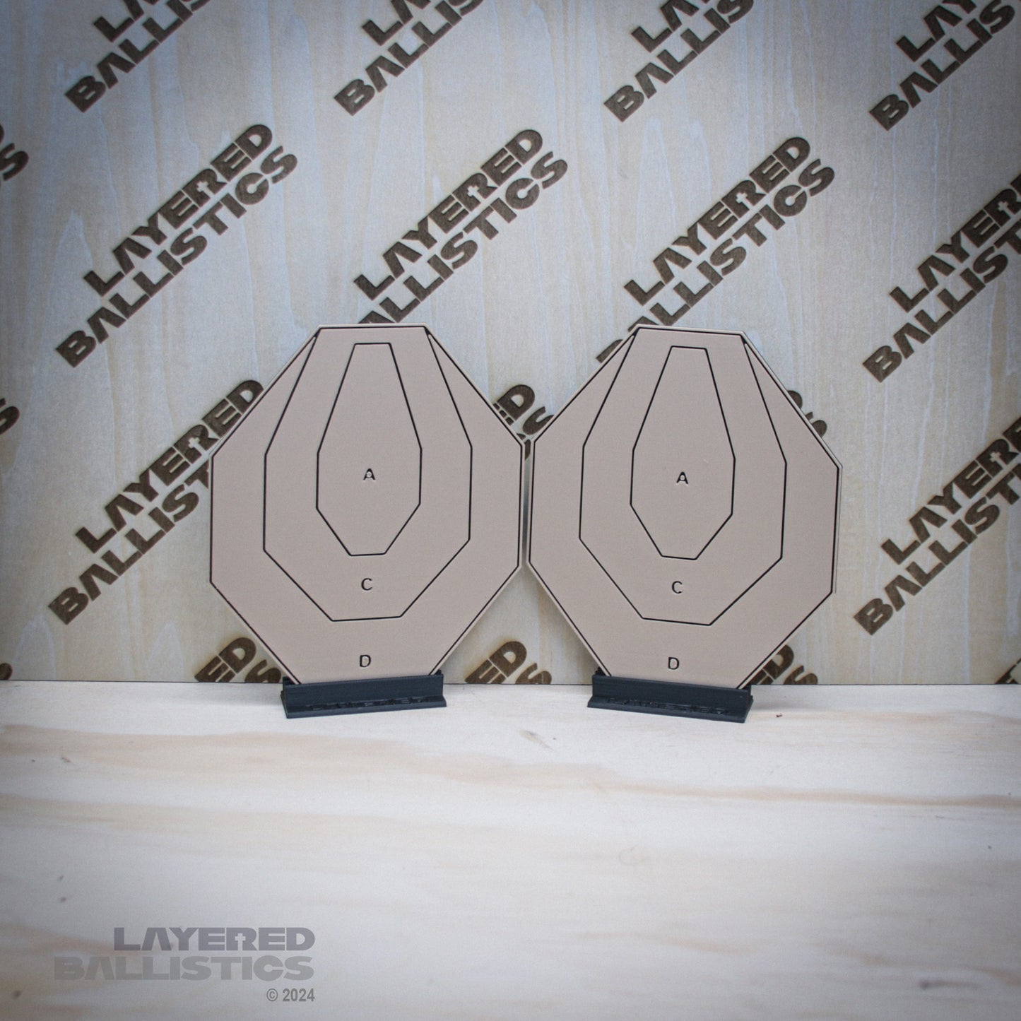 Tombstone USPSA / IPSC 1/5th scale Dry Fire Targets - Tan Letters