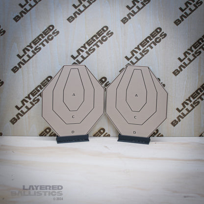 Tombstone USPSA / IPSC 1/5th scale Dry Fire Targets - Tan Letters