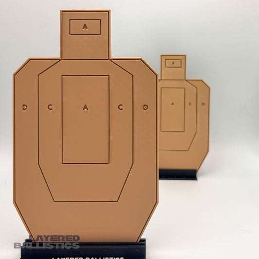 USPSA / IPSC 1/5th scale Dry Fire Targets - Tan Letters