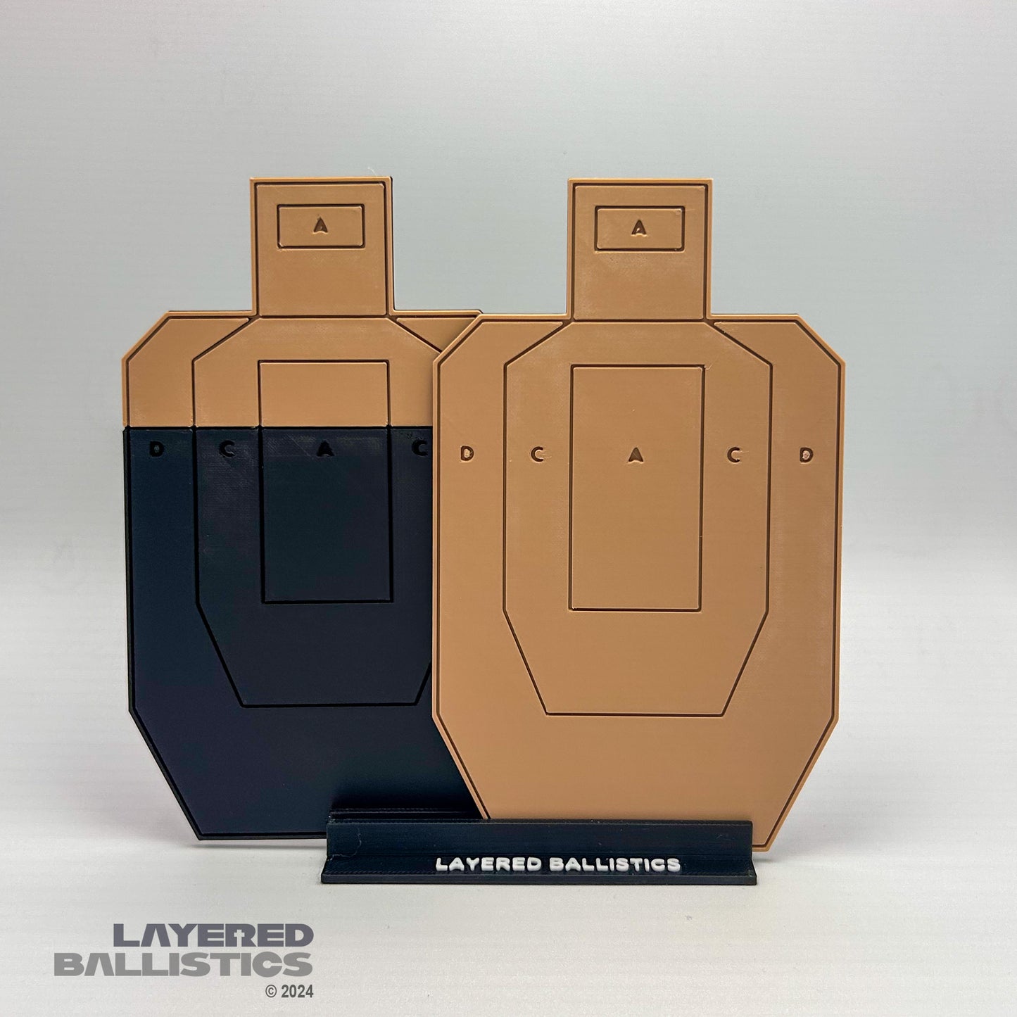 USPSA / IPSC 1/4th scale Dry Fire Targets - Tan Letters