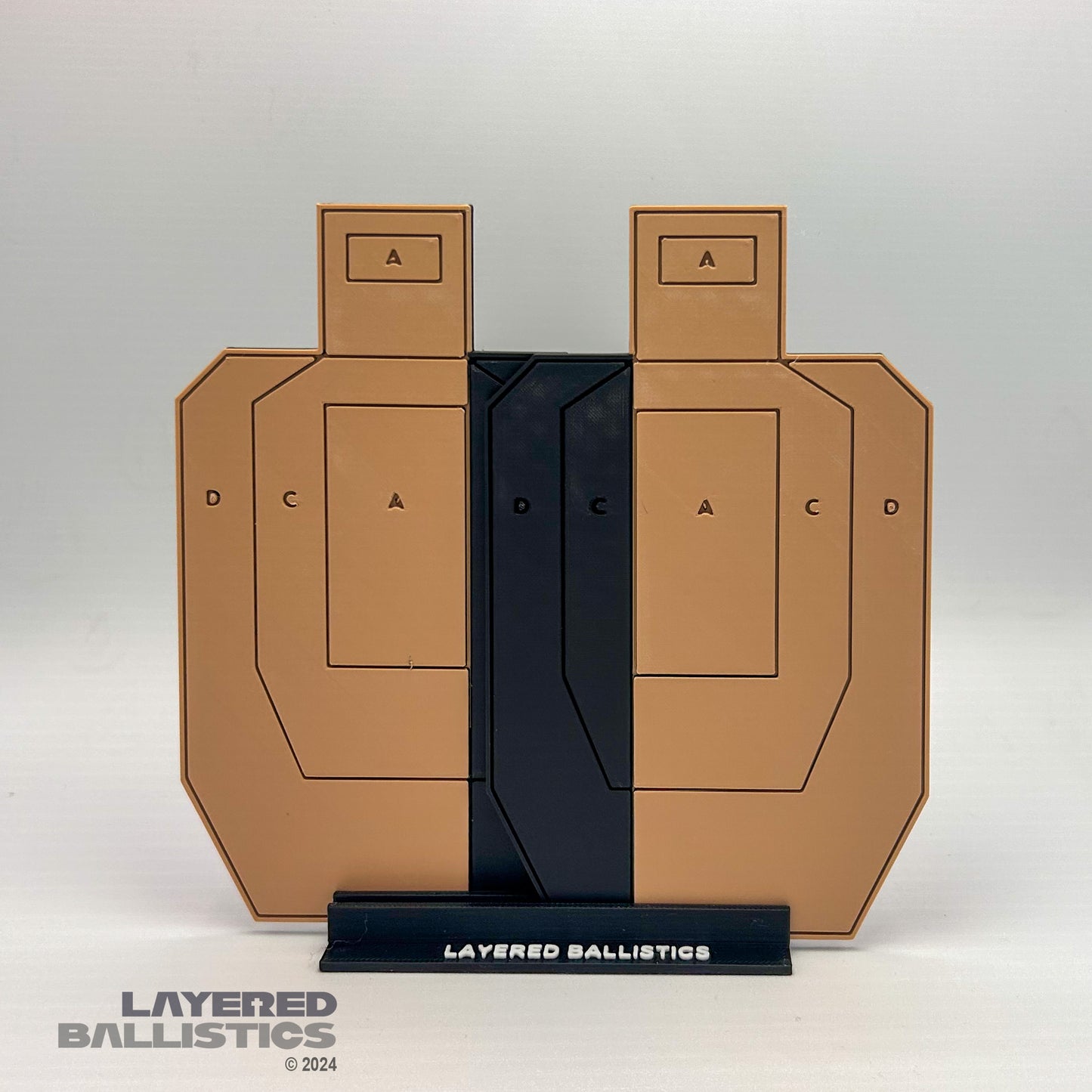 USPSA / IPSC 1/4th scale Dry Fire Targets - Tan Letters