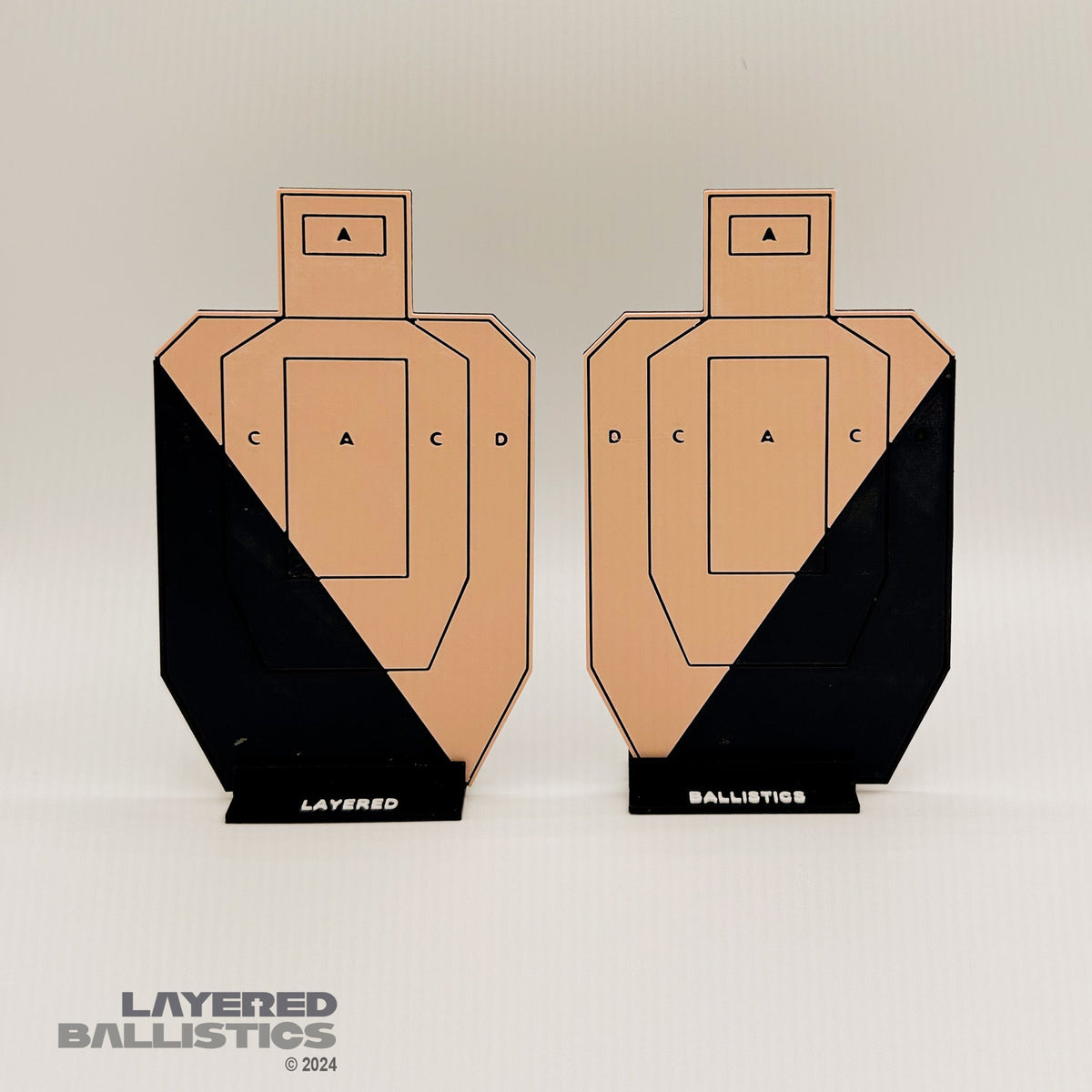 Fire Target Shooting USPSA / IPSC 1/4th scale Dry Fire Targets - Tan Letters – Layered ...