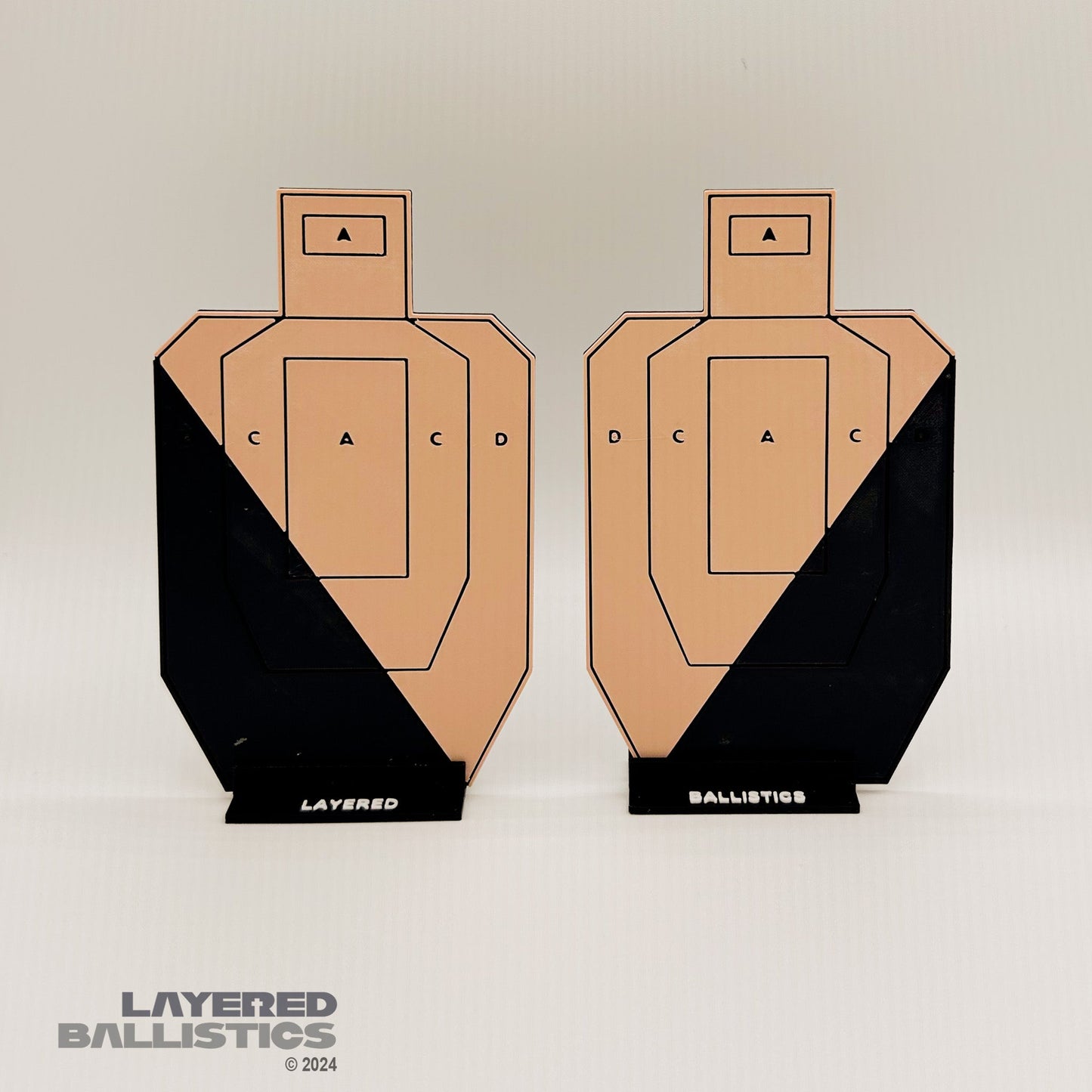 USPSA / IPSC 1/4th scale Dry Fire Targets - Black Letters