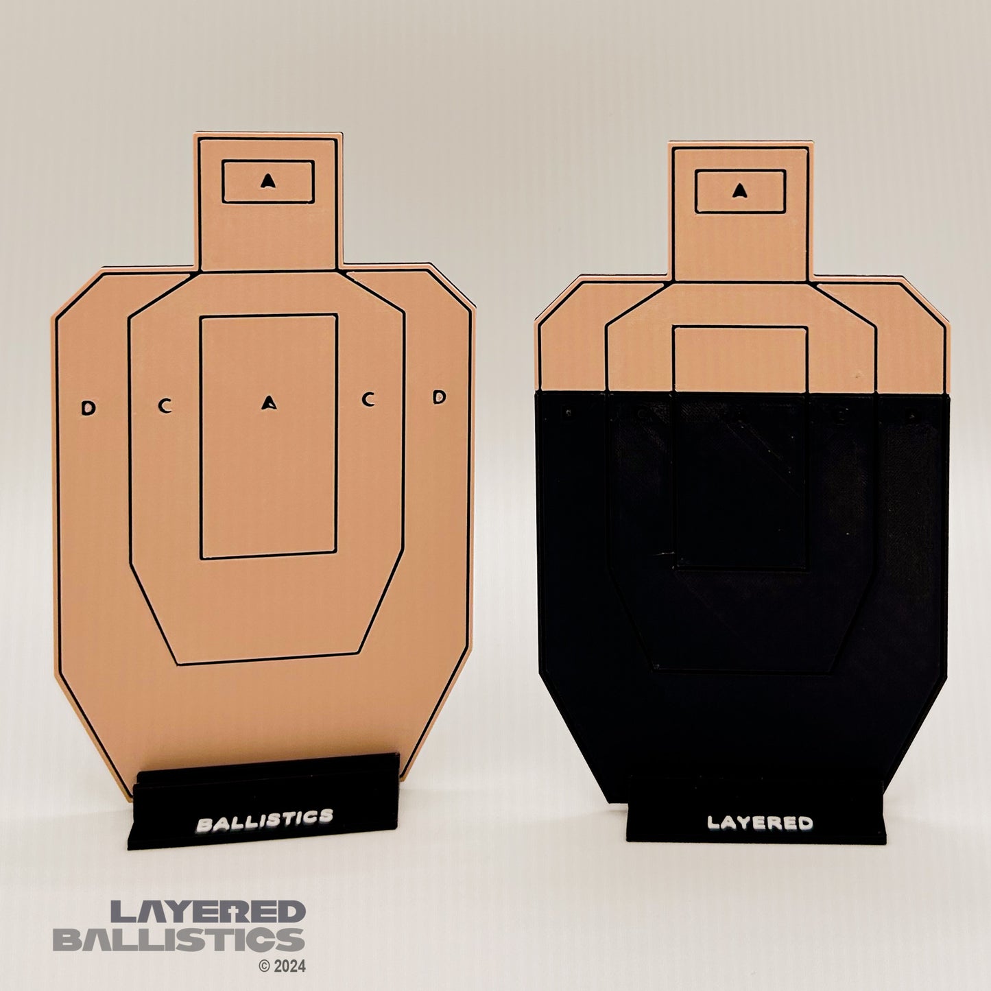 USPSA / IPSC 1/5th scale Dry Fire Targets - Black Letters / Lines